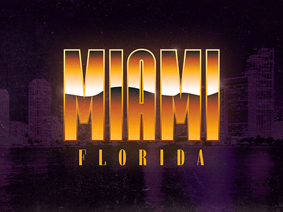 Miami Chrome 80s beach chrome florida miami retrofuture synthwave vintage