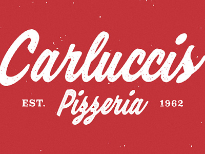 Carluccis italian logo pizza print retro texture typogaphy vintage