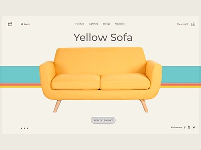 Yellow Sofa armchair branding chair cosy design furniture furniture website minimal sofa sofa website store store design typography ui ux web webdesign website yellow