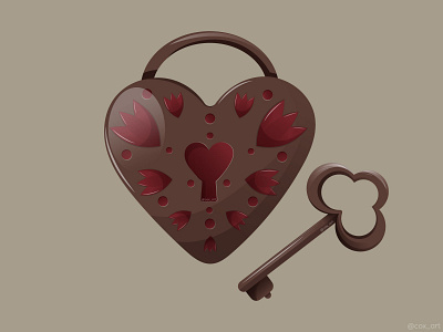 Lock & Key decoration decorative graphic design illustration illustrator vector wedding