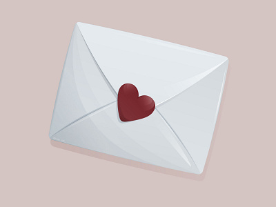 Envelope with a heart illustrator