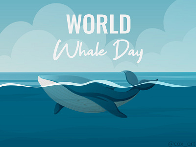 World Whale Day holiday illustration