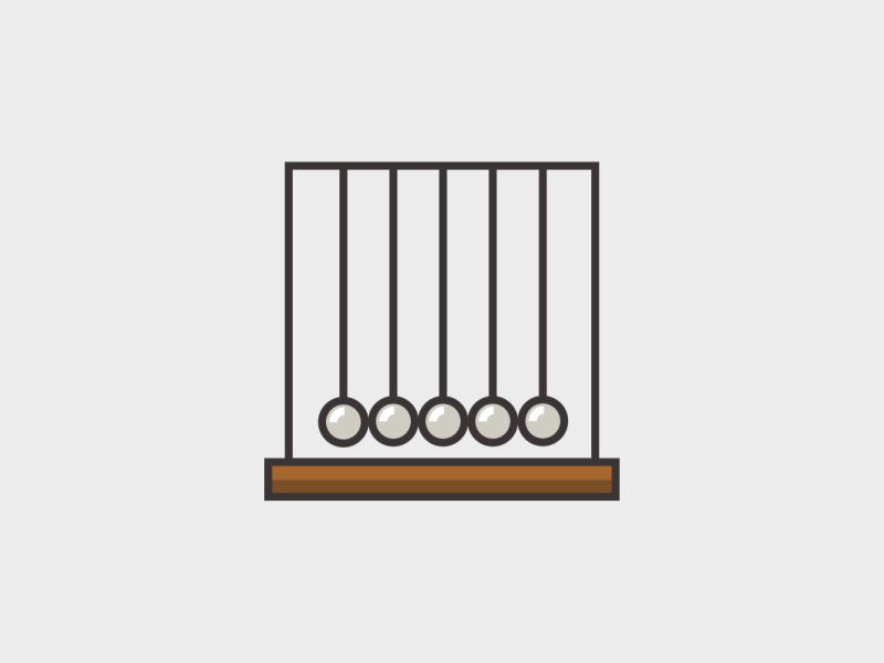 Newton's cradle animation gif icon illustration motion graphics newtons cradle office science