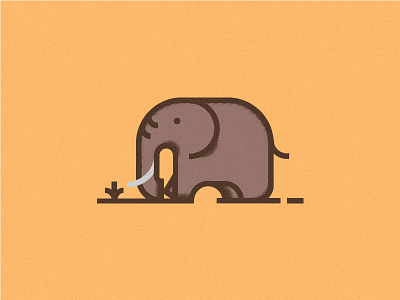 Brown elephant africa animal elephant flatdesign icon illustration linework vector