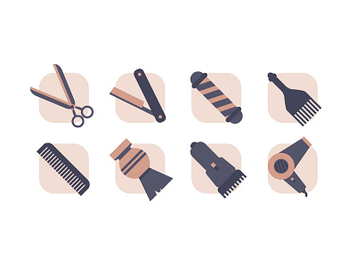 Barbershop icons barber barbershop comb hair dryer hair salon icon icon design icons illustration. scissors shave