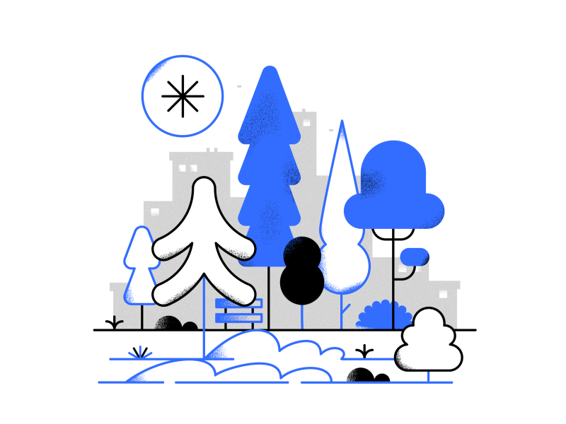 Winter animation gif illustration illustrator ilustracja tree windblown winter