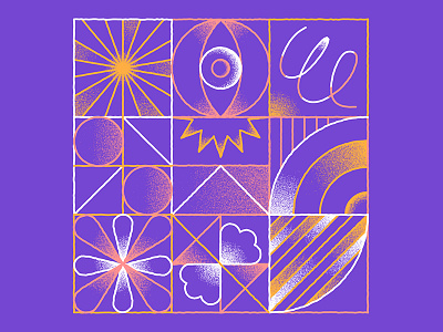 Pattern, just for fun. 🔄 design eye geometrics grain grid illustration outline pattern textures