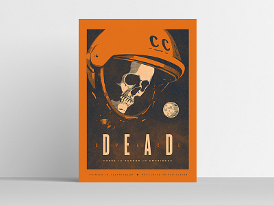 Deadpace Poster astronaut dead halftone illustration poster skull
