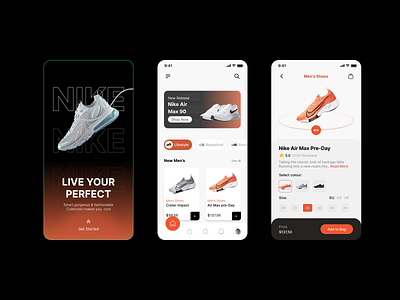 NIKE shoe ordering app app design e e commerce figma ios nike shopping typography ui