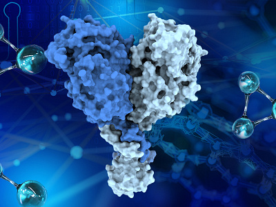 Artistic representation of the structure of the three proteins 3d artistic representation digital art illustration scientific illustration