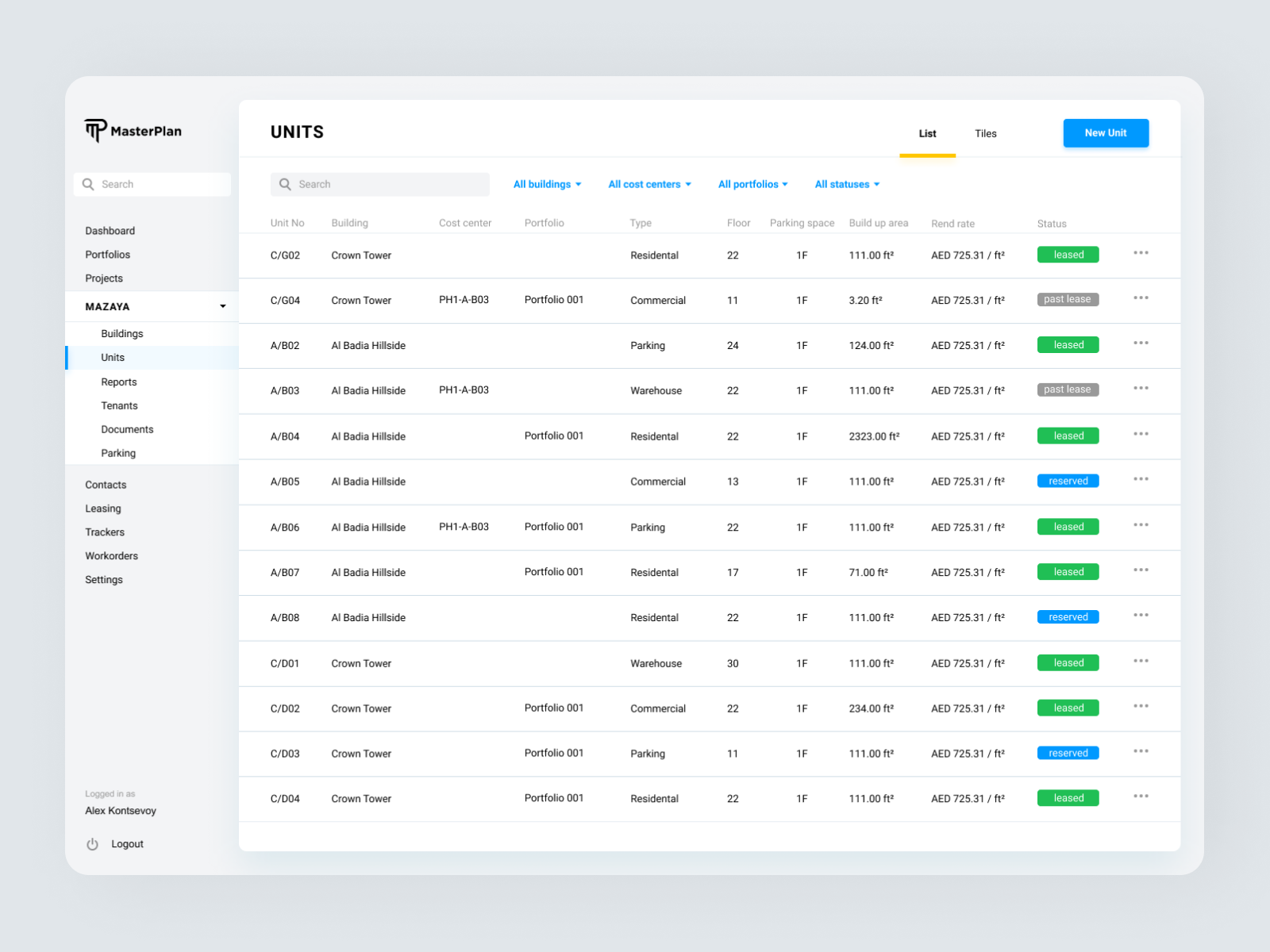 MasterPlan UI/UX concept #4 by HardHome Design on Dribbble