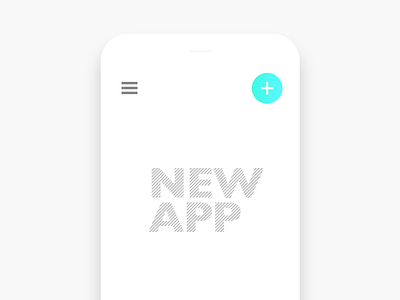 New App app blank create design menu minimal new project space start startup white