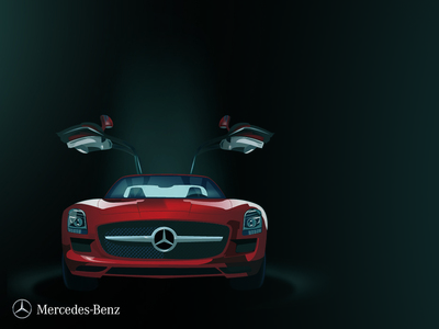 Mercedes SLS AMG amg amg motor benz benzy car illustration illustration mercedes mercedes sls sls 2012