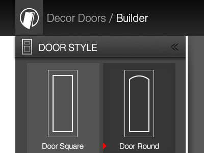 DG Doors Builder arrow builder dark ui door doors doors builder interface tabs ui