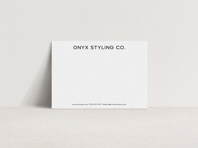 Onyx Styling Co. Custom Notecard Design