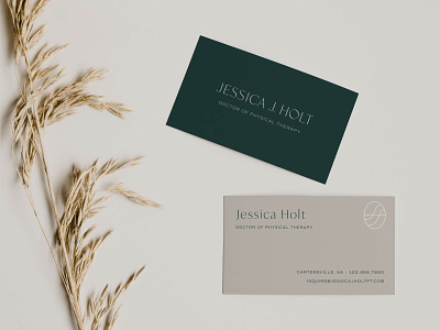 Jessica J. Holt Physical Therapist Business Card Design brand branding business card design conceptual icon design earth tones earthy logo organic pelvic floor pelvic floor physical therapy pelvic health physical therapist physical therapist brand physical therapy physical therapy brand quality healthcare sustainable typography womens wellness
