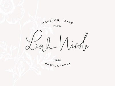 Leah Nicole Photography Logo branding logo photographer portrait photographer swoone wedding photographer