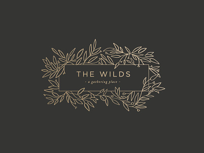 The Wilds Wedding and Event Venue Secondary Logo branding event venue gold gradient hand drawn illustration logo swoone wedding venue