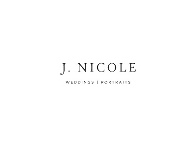 J. Nicole Photography Logo branding logo photographer portrait photographer swoone wedding photographer