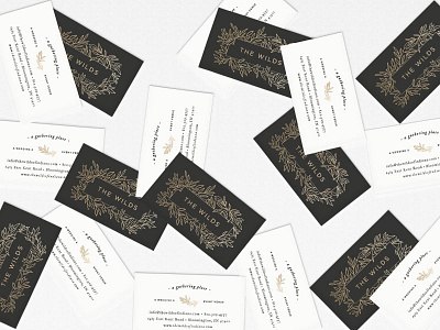 The Wilds Wedding and Event Venue Business Card branding business card event venue gold gradient hand drawn illustration logo swoone wedding venue