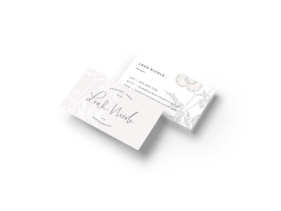 Leah Nicole Photography Business Card branding business card collateral icon illustration logo photographer portrait photographer swoone wedding photographer