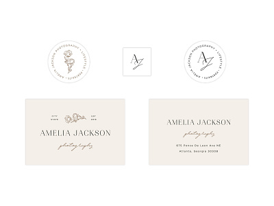 Amelia Jackson Stickers branding collateral design icon illustration logo photographer portrait photographer sticker design swoone typography watermark wedding photographer