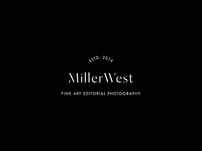 Miller West Logo branding editorial fashion forward logo modern photographer portrait photographer san serif serif sleek stencil stencils swoone typography