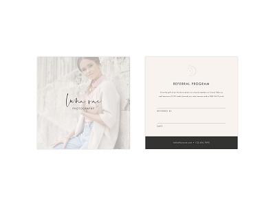 Luna Rae Photography Referral Program Card