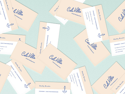 Cali Villa Business Cards anchor branding business card cali california california style coastal collateral design icon illustration logo photographer portrait photographer san serif script stationery swoone typography watermark