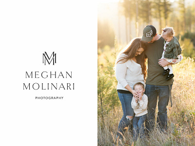 Meghan Molinari Photography Logo brand design branding design logo logo design monogram monogram design photographer portrait photographer san serif serif swoone typography watermark