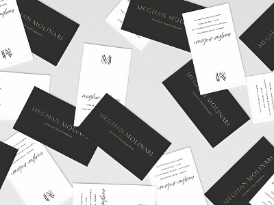 Meghan Molinari Photography Business Card branding business card business card design collateral design icon illustration logo photographer portrait photographer san serif script serif stationery stationery design swoone typography watermark