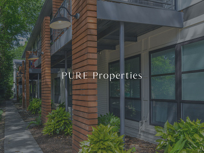 PURE Properties Logo Design branding design logo logo design property management san serif serif typography watermark