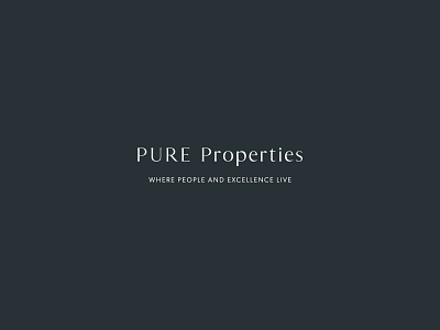 PURE Properties Logo Design branding design icon logo property management san serif serif timeless logo design typography vector watermark