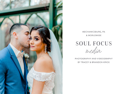 Soul Focus Media Logo Design branding design icon logo photographer portrait photographer san serif script serif typography wedding photographer