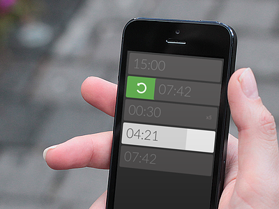 Timer App flat gesture grey iphone mobile simple timer
