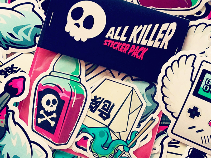 All Killer Sticker Pack vinyl stickers sticker pack slaps vinyl creepy illustration stickers