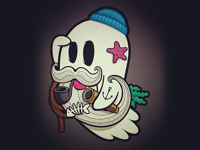 Deadly Seas Fisherman Ghost creepy design digital art fisherman ghost illustration spooky sticker pack stickers uk illustrator