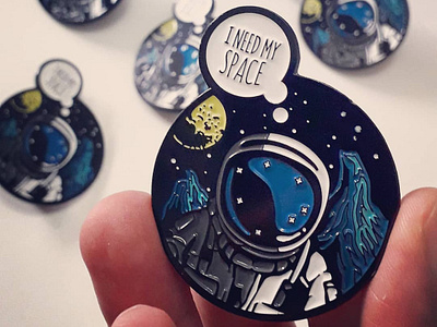 Spaceman Enamel Pin Badge