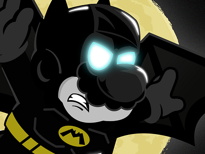 BatMario for Slaptastick batman fanart illustration mario slap slaps slaptastick sticker design stickers supermario