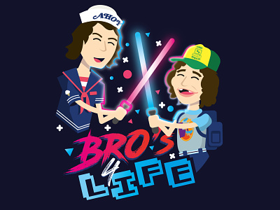 Bro's for Life - Dustin and Steve | Stranger Things dustin illustration netflixs slaptastick sticker stranger things