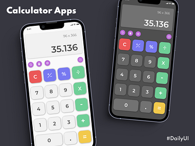 #DailyUI 004 Calculator Apps