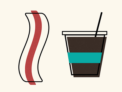 Coffee & Bacon What More Could You Need? bacon breakfast coffee flat straw