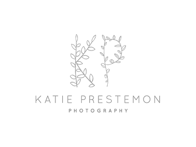 Katie Prestemon Photography Logo black and white gray illustration logo typography