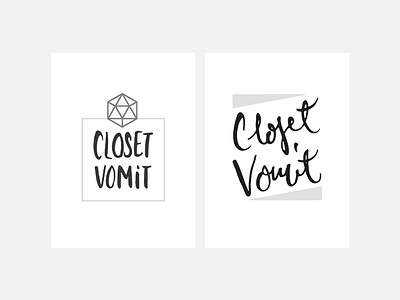 Closet Vomit brush lettering geometric hand lettering logo logo design