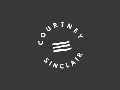 Courtney Sinclair Logo Mark black and white hand drawn minimal modern sans serif simple