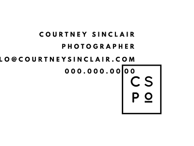 Courtney Sinclair Business Cards abstract artistic black and white bold minimal modern sans serif