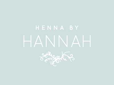 Henna by Hannah Logo hand drawn henna illustration modern sans serif teal white