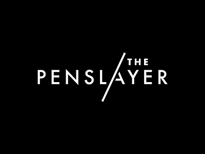 The Penslayer Header Design black and white geometric minimal modern sans serif