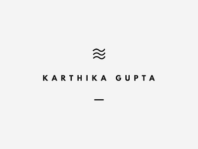 Karthika Gupta Logo Mark black and white gray icon lines minimal minimalistic sans serif