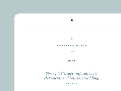 Karthika Gupta Blog Layout blog ipad layout minimal mobile web design website